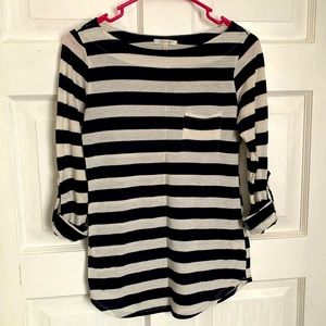 Just Ginger Sm 3/4 Sleeve Stripped Blouse